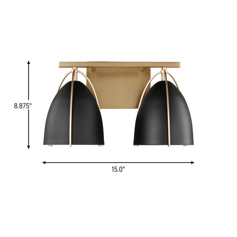 Norman 2 - Light Vanity Light, No, Satin Brass, Black