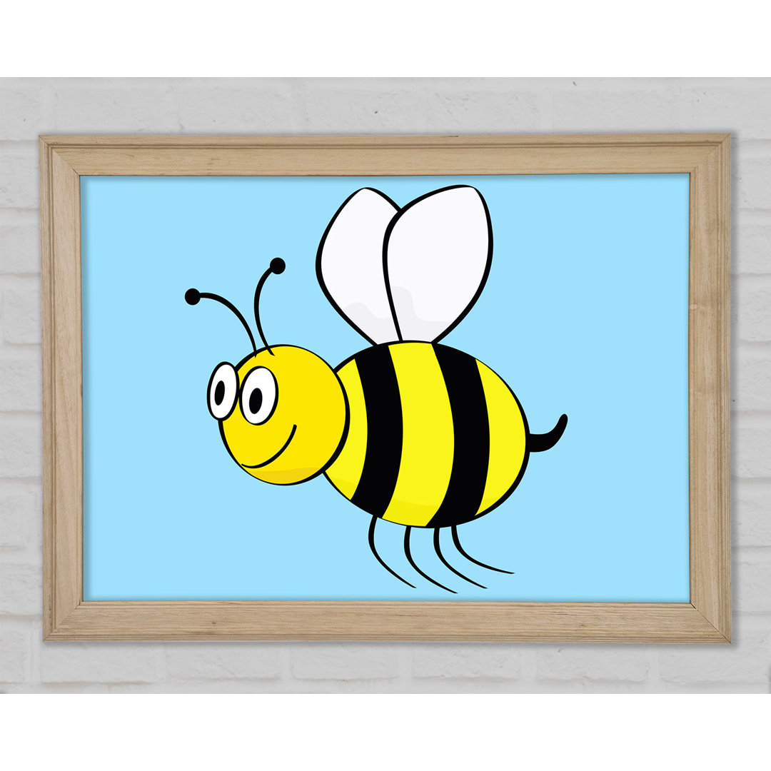 Buzzing Bee Baby Blue - Einzelner Bilderrahmen Druck