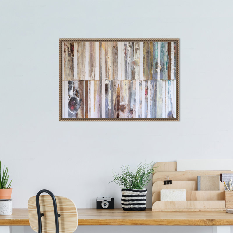 Textured Grain VII by Erin McGee Ferrell Framed Canvas Wall Art Print, 16" H x 23" W