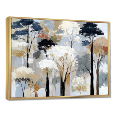 «White and Black Birch Trees Forest Panorama - Birch», reproduction d'art sur toile