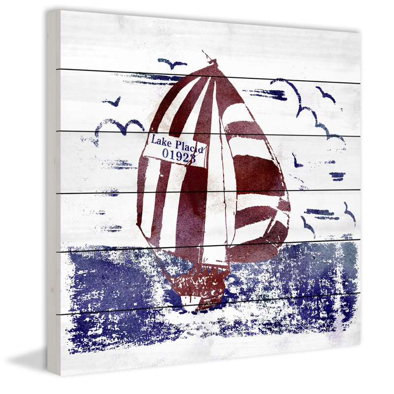 1 Piece Wall Art, 61cm H x 61cm W x 4cm D, White/Blue/Red
