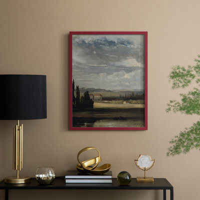 «Vintage Landscape», reproduction encadrée en bois massif