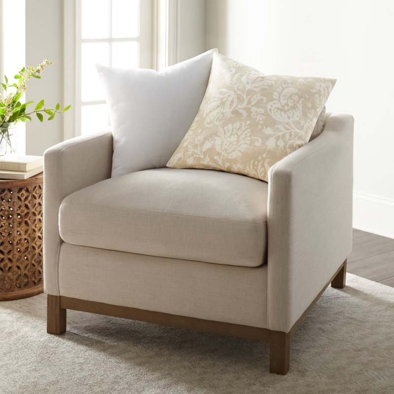 Ensemble de 2 coussins décoratifs en coton flammé, Crème / brun clair floral délavé