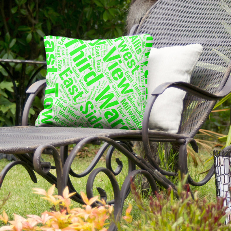Coussin décoratif intérieur/extérieur milwaukee, Oui, H 18 po x l 18 po, Vert