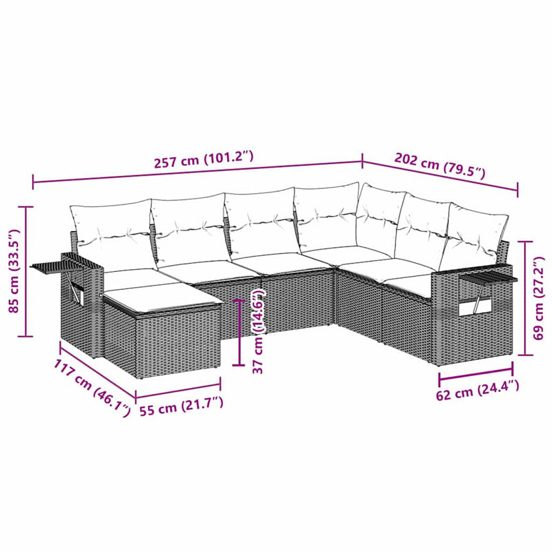 Ensemble de canapé de jardin Vidaxl