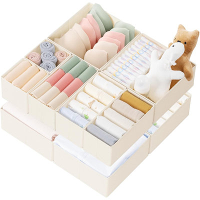 Ensemble de 10 organisateurs de tiroirs pliables, séparateurs de rangement pour vêtements, sous-vêtements et chaussettes