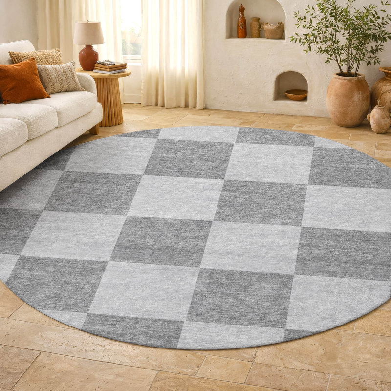 Tapis géométrique lavable à la machine de qualité supérieure Mayfield AMF2345, Lavande, 10 pi x 14 pi
