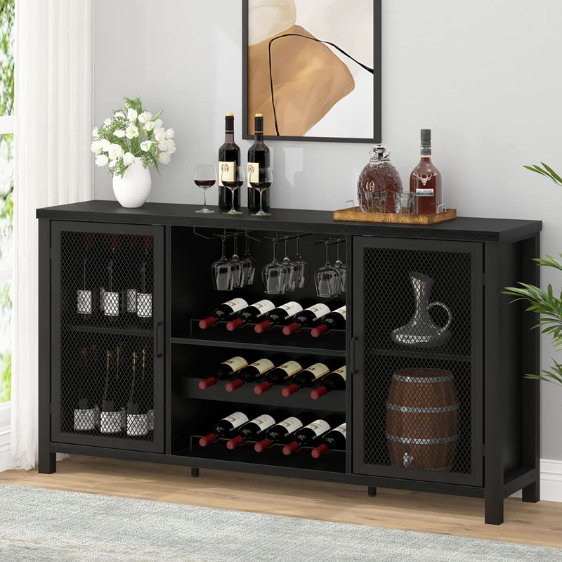 35cm Bar Cabinet, Black Oak