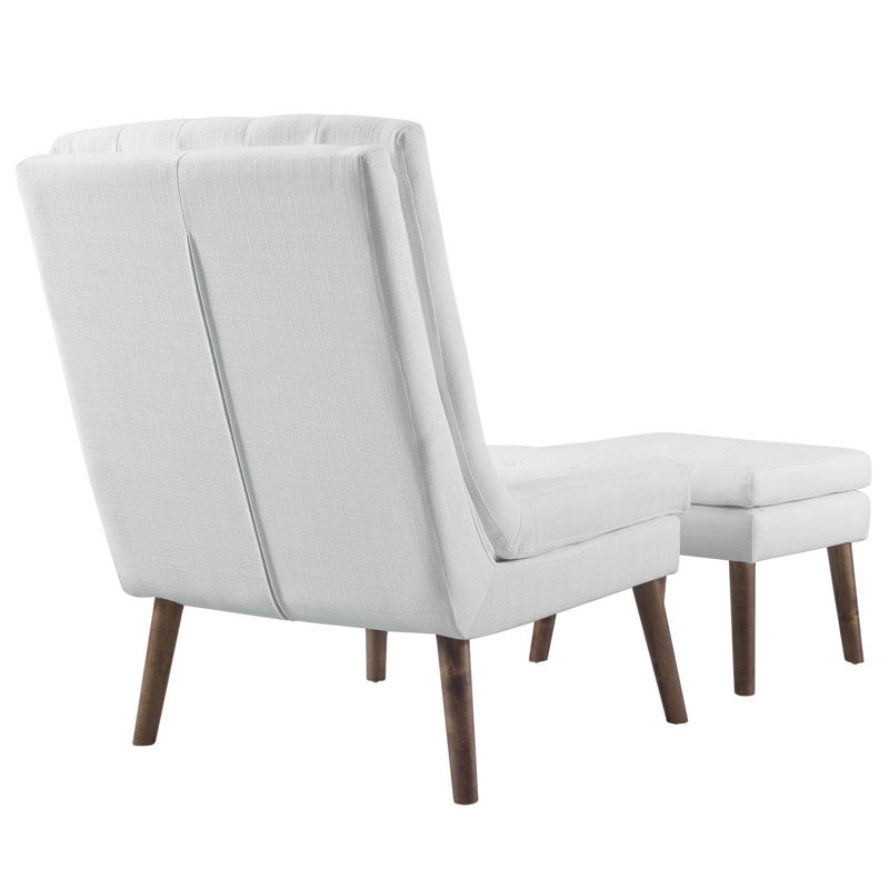 Méridienne et repose-pieds Modway, Polyester blanc