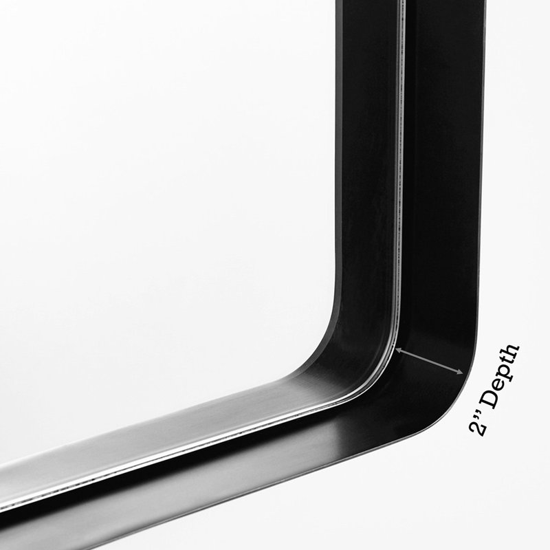 Arthers Metal Rectangle Mirror, Matte Black, 30" H x 20" W