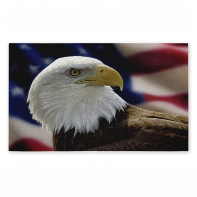 American Bald Eagle Printed Outdoor Door Mat, design by Collin Bogle, 18"x30"