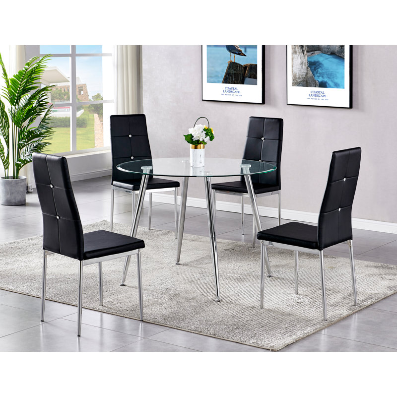 Chaise d'appoint rembourrée Dawley, Noir