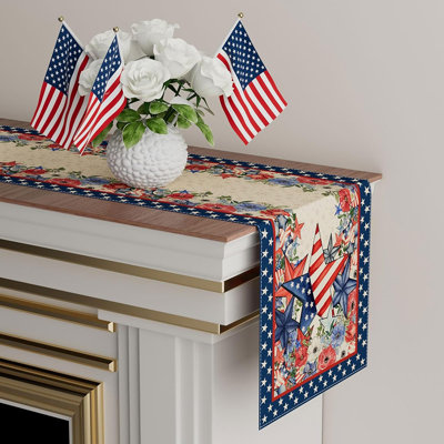 Chemin de table America Stars Flowers