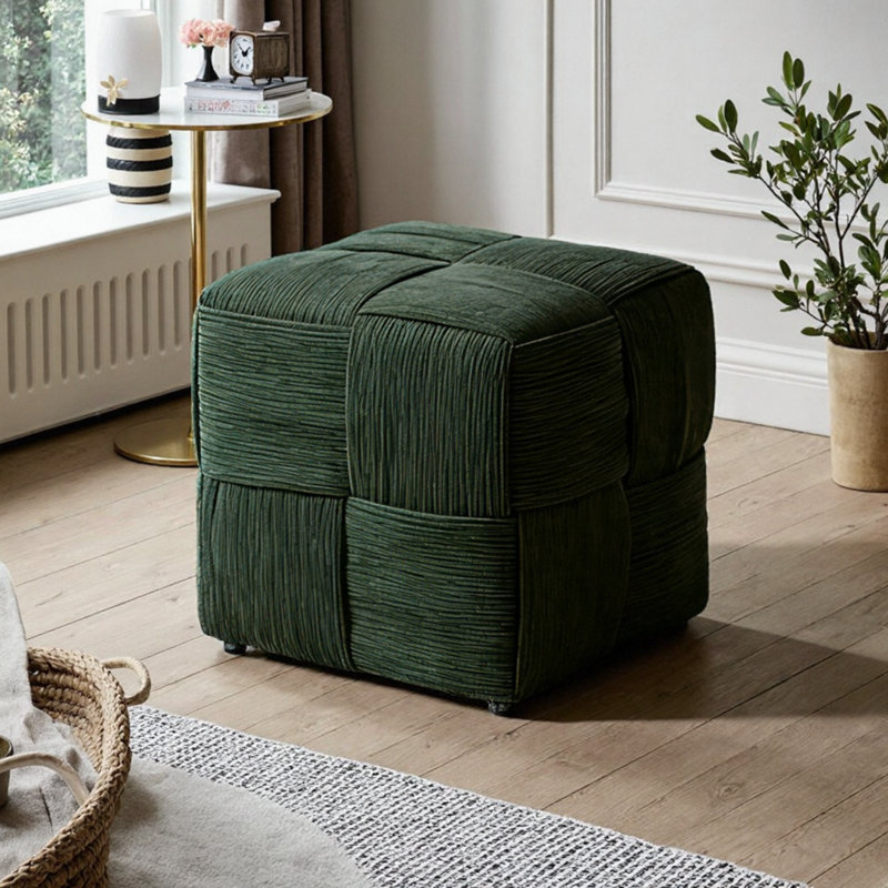 Repose-pieds en velours côtelé Classic Classic, Green