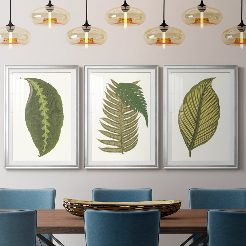 3 feuilles, Argent argent, H 21 po x l 30 po