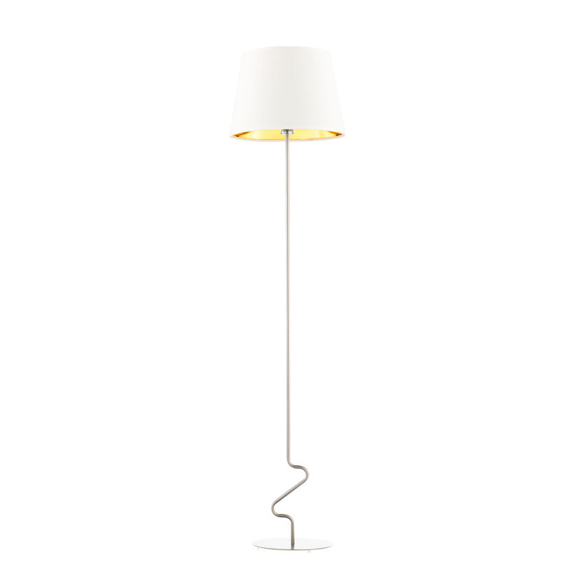 Abhinab 174cm Traditional Floor Lamp, White, Chrome