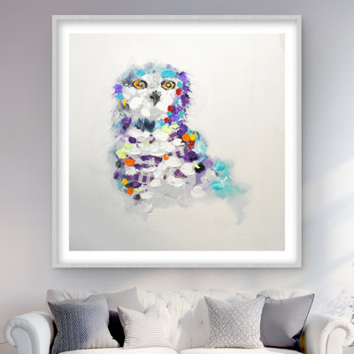 Abstract Owl - Contemporary Bird Framed Matted Print | Decor