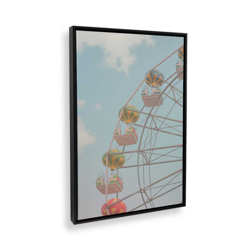 Carousel Dreams In The Sky sur toile, H 8,75 po x l 12,75 po, Satin Black Floater Framed