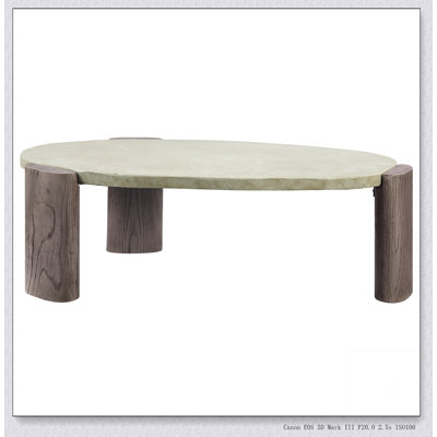 Jacinda Coffee Table, Weathered Gray & Oak Environmental Friendly Cement