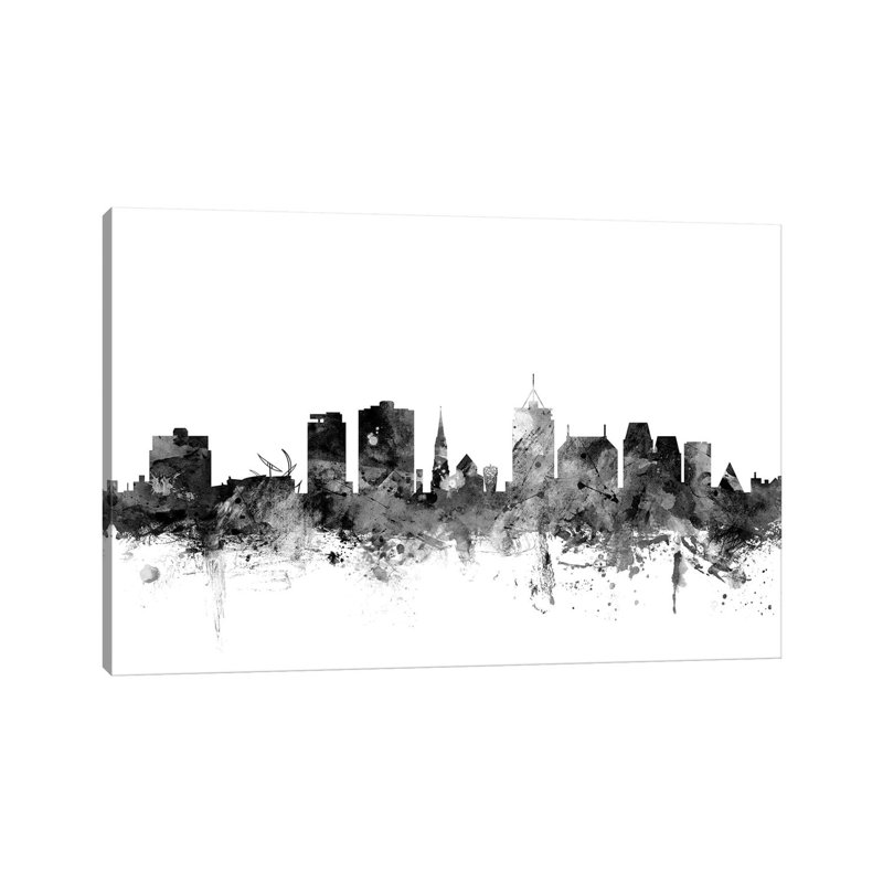 Christchurch, New Zealand In Black & White by Michael Tompsett - Wrapped Canvas Gallery-Wrapped Canvas Giclée