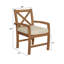 Chaises d'extérieur en acacia avec dossier en X et coussins Harbison