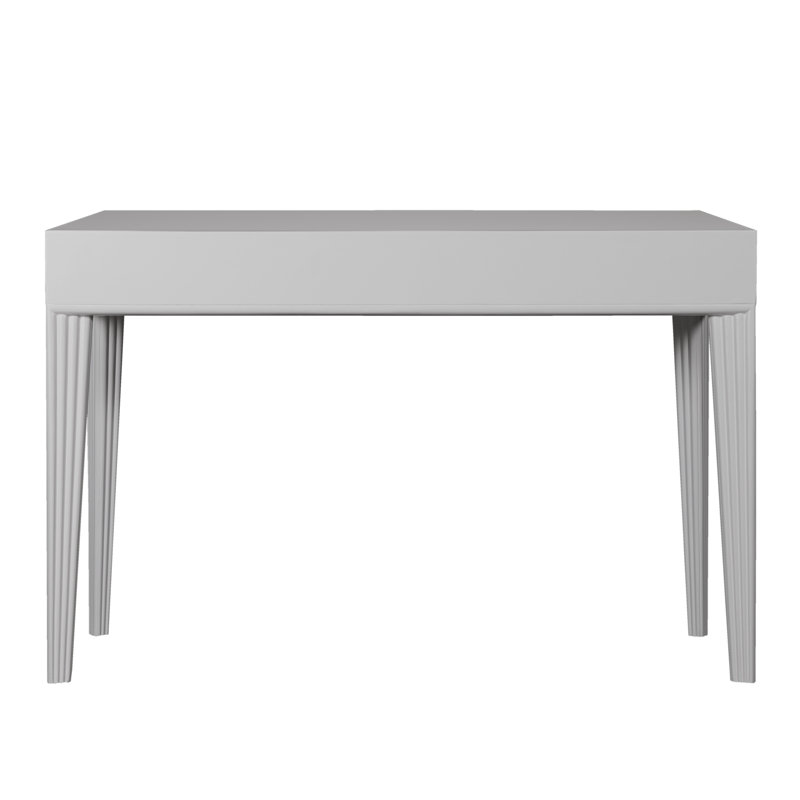 Barcelona Solid Wood Writing Desk, Light Gray