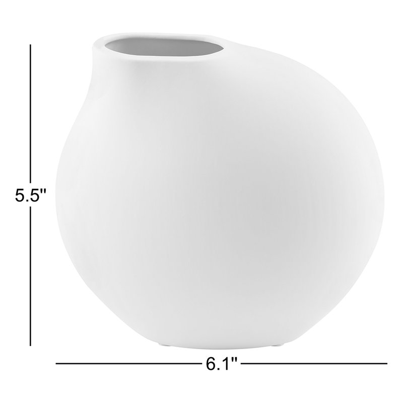 Nona White 5.5" Porcelain Table Vase