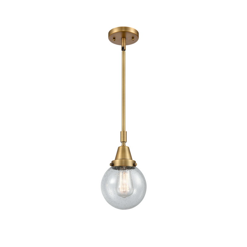 Luminaire suspendu à 1 lumière Lorri, DEL, H 43,625 po x l 6 po x P 6 po, Laiton brossé
