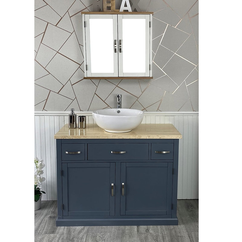 Ambarisha 1000mm Single Bathroom Vanity with Vessel Ceramic Basin, Grey