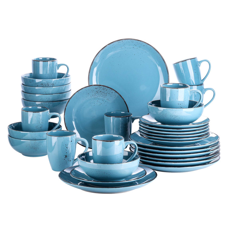 Laytoya Ceramic Dinnerware Set 32 Piece - Service for 8, Teal