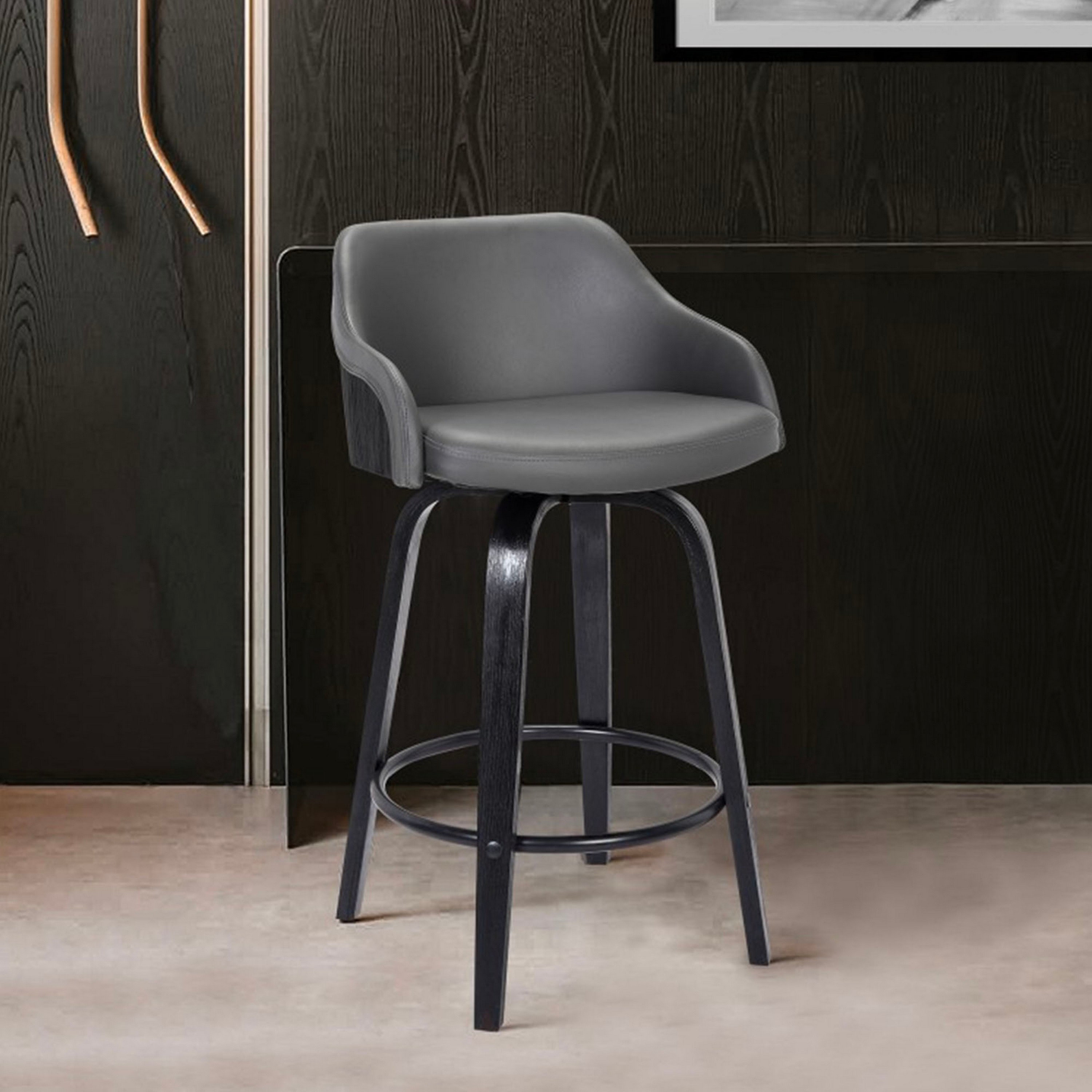 George Oliver Aiken Swivel Counter or Bar Height Bar Stool with Arms in ...