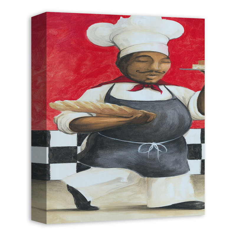 «Happy Chef» sur toile, H 14 po x l 11 po x P 1,25 po, Toile tendue