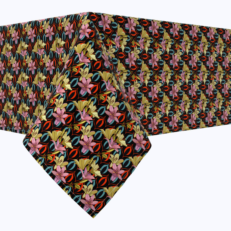 Rectangular Tablecloth, 100% Cotton, Floral 86, 120" x 60"