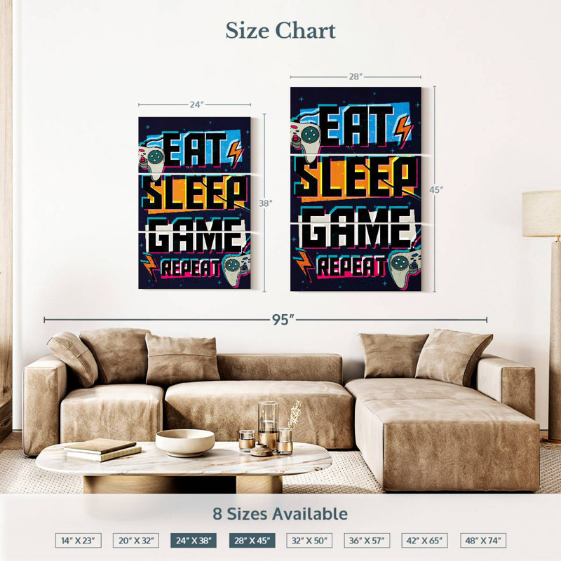 Affiche Keiraleigh Eat Sleep, H 38 po x l 24 po