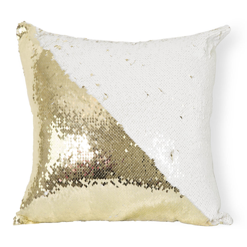 Housse de coussin réversible Bally, Doré, violet, Housse de coussin