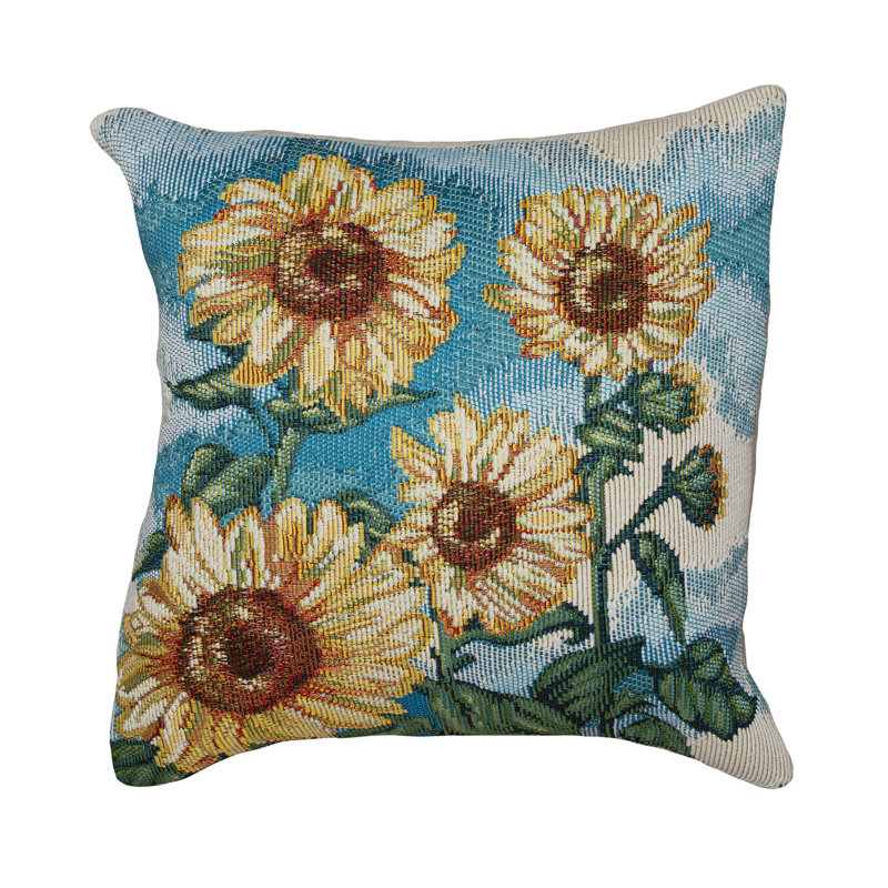 Floral Outdoor Throw Pillow, Height 18" x Width 18"