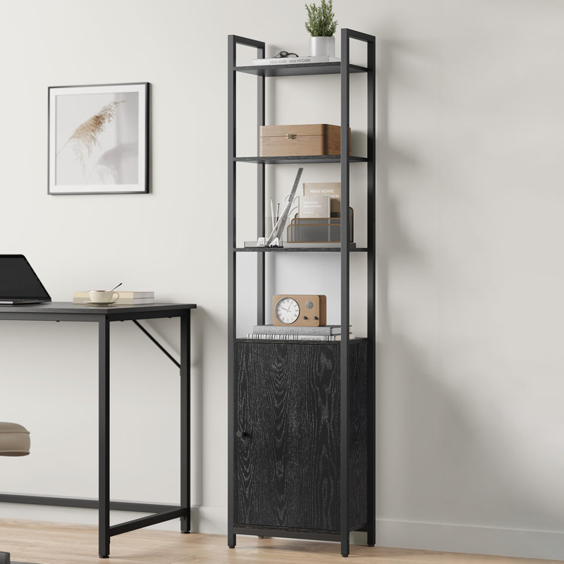 62.8‘’H Storage Bookshelf, Ebony Black