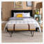 Banc de lit rectangulaire revêtu de tissu d'ameublement-504100101