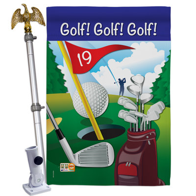 Golf! Golf! ensemble de drapeau à 2 faces H 40 po x l 28 po