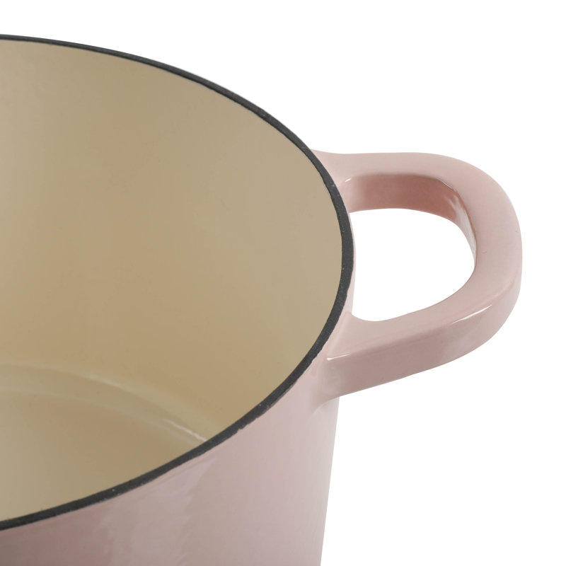 Cocotte ronde artisanale en fonte antiadhésive Crock-pot, 7 pte, Rose / argenté