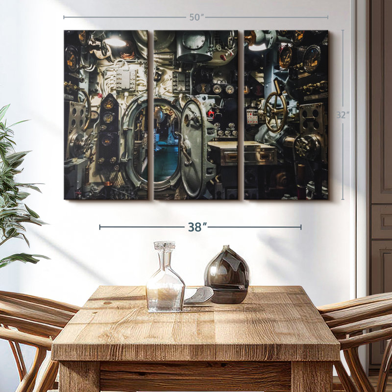 " Submarine Control Room ", 32" H x 50" W