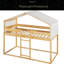 Lit simple superposé en bois avec tente-1803647744