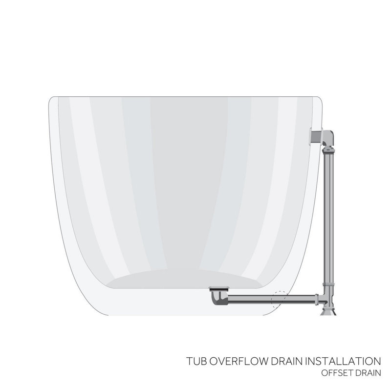 Frayser 71" Free Standing Cast Iron Soaking Tub with Rear Drain and Overflow