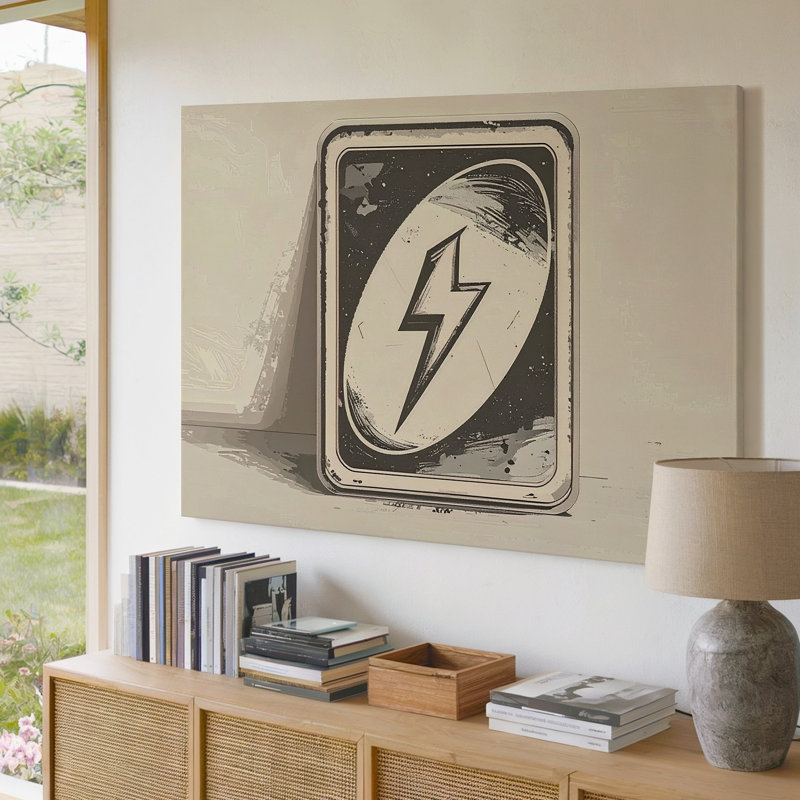Art mural Uno Lightning Bolt, H 9 po x l 12 po