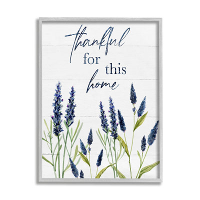 «Thankful for This Home Family Expression Blue Hyacinth Flowers» par Carol Robinson - Peinture