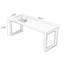Bureau rectangulaire en bois massif brun noisette-122182676