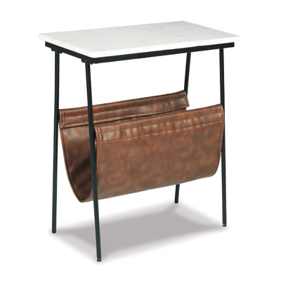 Tellis Marble Top End Table with Storage by Foundry Select