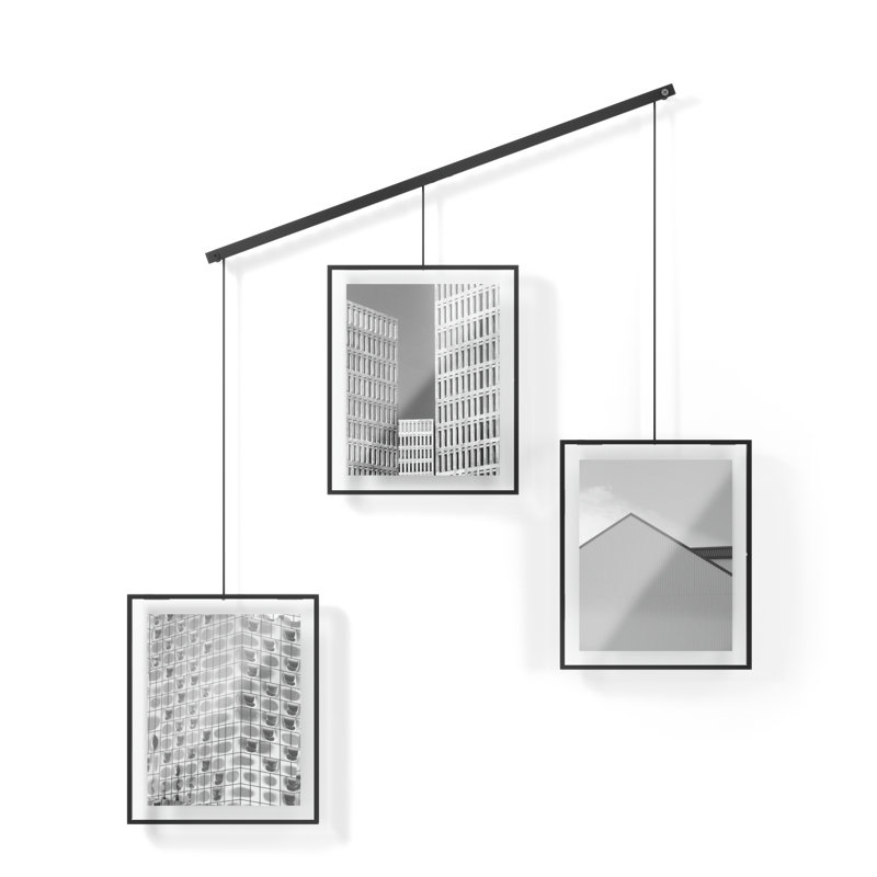 Black Iron Floating Wall Gallery Frame Set, 32"