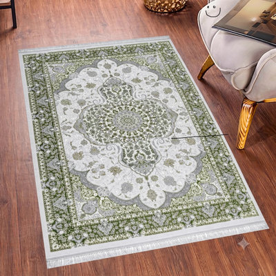 Floral Flokati Area Rug