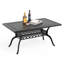 Ensemble de salle à manger rectangulaire pour 4 personnes avec coussins rouges, meubles de patio en fonte d'aluminium 5 pièces